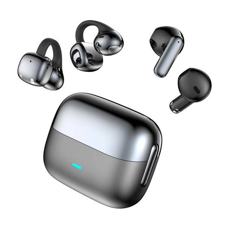 G71 dual-style TWS earbuds and charging case on white background