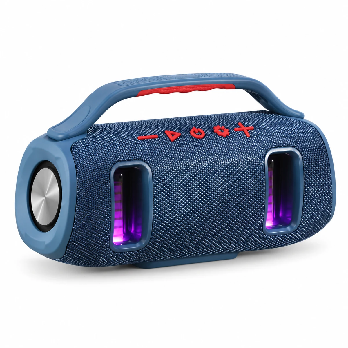 YGF694 15W portable Bluetooth speaker on white background, digitally retouched without supplier logo