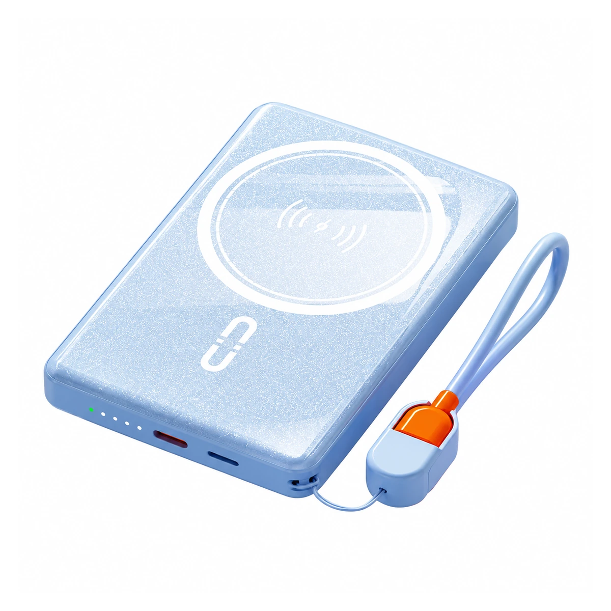 Y059 wireless charging power bank on a white background