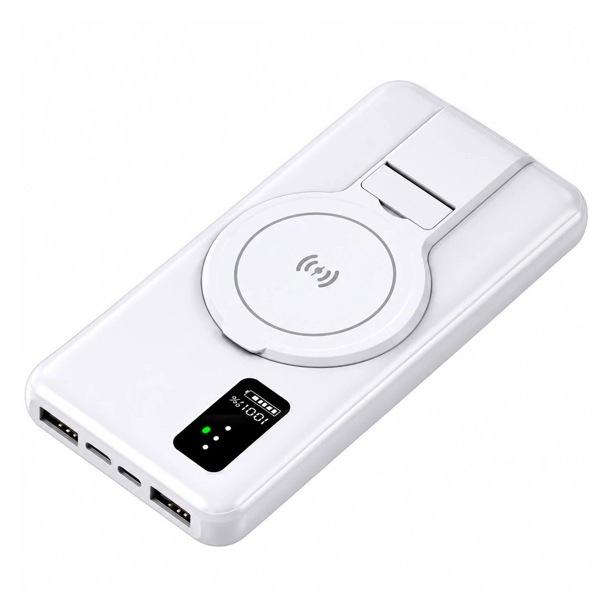 Y143 wireless charging power bank on a white background