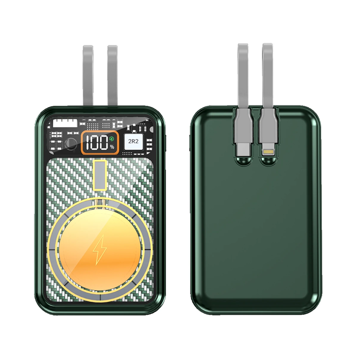 Y199 wireless charging power bank on a white background