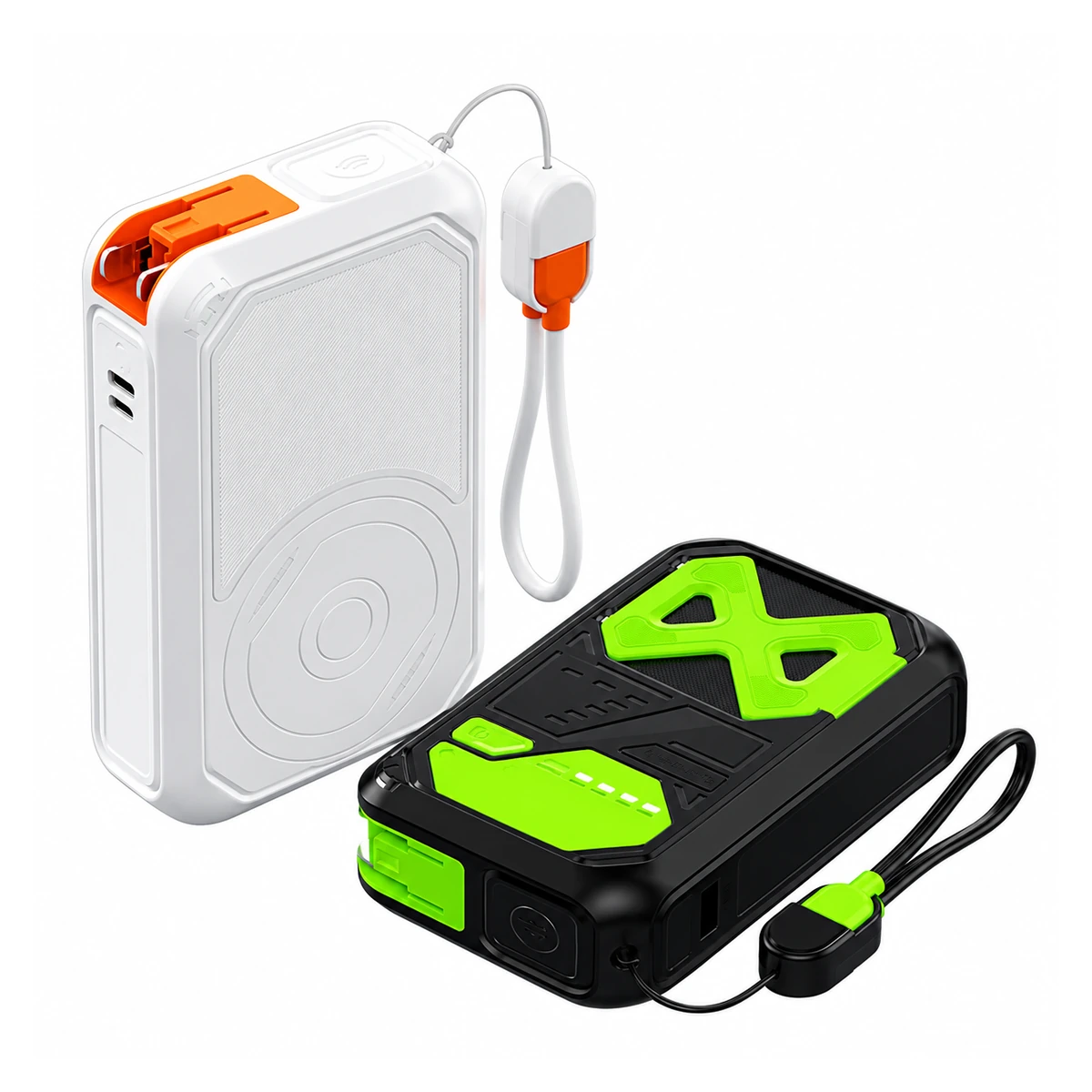 Y377 wireless charging power bank on a white background