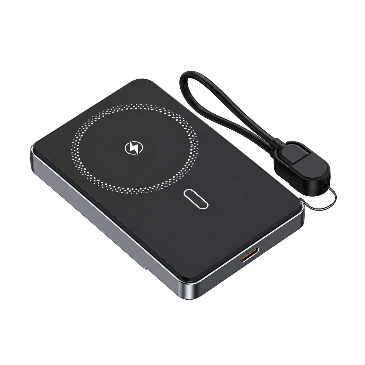 Y454 wireless charging power bank on a white background